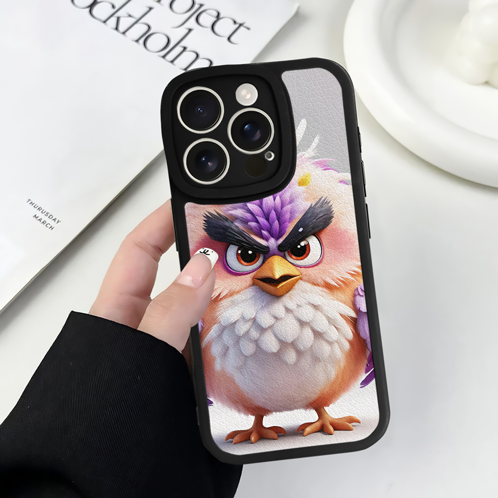 （画像用） Angry Birds アングリーバード 【iPhone 16シリーズ対応】シリコンスマホケース（レザー調） 材質：シリコン